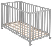 Szare łóżeczko na kółkach 60x120 cm Fold up – Roba