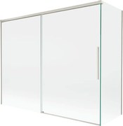 Mexen Rox parawan nawannowy 2-skrzydłowy rozsuwany 190 + 80 x 150 cm, transparent, nikiel szczotkowany - 8C9-190-080-97-00