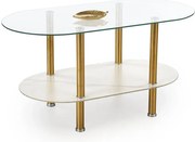 Owalna szklana ława w stylu glamour E7-A42