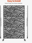 Ekran Prywatności, SucceBuy Metalowy Ekran Prywatności, 120 x 183 CM, Panele Zewnętrzne, Czarny