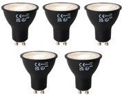 Zestaw 5 Ściemnianych Żarówek LED GU10 Czarnych 6W 450 lm 3000K