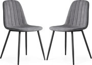 Zestaw 2 grafitowych krzeseł welurowych P0-W58