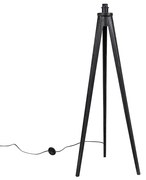 Rustykalna lampa podłogowa statyw czarna - Tripod Classic Rustykalny / Vintage Oswietlenie wewnetrzne