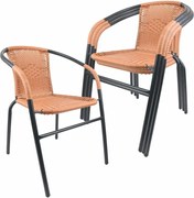 Zestaw krzeseł ogrodowych, szary/naturalny, 4 szt