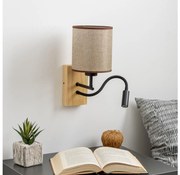 Brilagi - LED Kinkiet NUBILA WOOD 1xE27/25W/230V + LED/3W dąb/brązowy