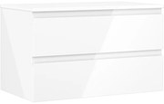 Mexen Orio szafka łazienkowa podumywalkowa 80 cm z blatem, 2 szuflady, biała połysk - 91A10-08047-2-BFFC00