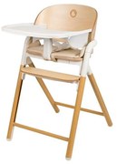 Lionelo - Krzesełko do karmienia 3 w 1 CELIA Biały / naturalne drewno