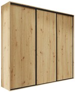 Szafa przesuwna dąb artisan + czarne paski A5-R68