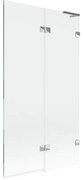 Mexen Lunar L parawan nawannowy 2-skrzydłowy prawy 100 x 150 cm, transparent, chrom - 897L-100-100-01-00-P