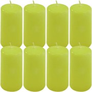 Zestaw świec filarowych, 10 cm, Ø 5 cm, jasnozielone, 8 szt.