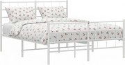 Białe podwójne łóżko z wezgłowiem 160x200 H1-M49