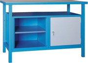 Stół warsztatowy GD, 1 szafka, 1 półka, 1190 x 600 x 850 mm, szary