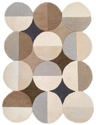 Szarobeżowy wełniany dywan tkany ręcznie 160x230 cm Mia Ellipse – Flair Rugs
