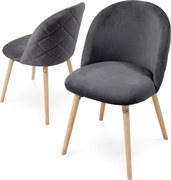 Zestaw krzeseł do jadalni Velvet, ciemnoszary, 2 szt