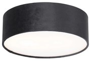 Nowoczesna lampa sufitowa czarna 30 cm ze złotym wnętrzem - Drum Nowoczesny Oswietlenie wewnetrzne