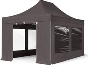 TOOLPORT 3x4,5 m Namiot Ekspresowy PROFESSIONAL Alu 40 mm, ze ścianami bocznymi, okna panoramiczne , ciemnoszary - (600204)