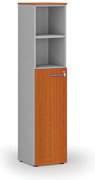 Szafa biurowa kombinowana PRIMO GRAY, drzwi na 3 poziomach, 400 x 420 x 1781 mm, szary/wiśnia
