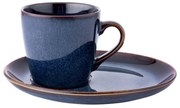 Altom Ceramiczny kubek z spodkiem Reactive Navy Blue 310 ml