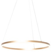 Designerska lampa wisząca złota 80 cm z wbudowanym LED o 3 stopniach ściemniania - AnelloDesignerski Oswietlenie wewnetrzne