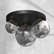 Lampa sufitowa REFLEX 2xE14 + 1xE27, potrójna, kule srebrne, 3 klosze