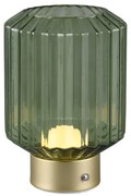Lampa stołowa LED w zielono-złotym kolorze ze ściemniaczem i szklanym kloszem (wys. 19,5 cm) Lord – Trio