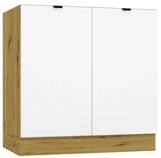 Szafka pod zlew GIANNA D80ZL biała alaska/dąb artisan STOLKAR