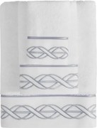Ręcznik kąpielowy VITA 85x150 cm Biały / szary haft