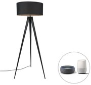 Inteligentna lampa podłogowa czarna z czarnym kloszem, w tym Wi-Fi A60 - Ilse Nowoczesny Oswietlenie wewnetrzne
