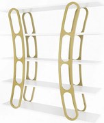 Elegancki regał w kolorze białym i złotym, 120 x 120 x 25 cm | Płyta wiórowa pokryta melaminą w 100%, grubość 18 mm | Stylowe miejsce do prz