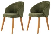 Zestaw krzeseł do jadalni Bentley Green and Dark Oak, 2 szt.