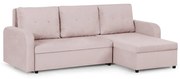 Narożnik kanapa z funkcją spania BERLIN Różowy