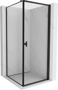 Mexen Mist-B kabina prysznicowa uchylna prawa 90 x 90 cm, czarna ramka, czarna - 8A2T-090-090-70-70-P