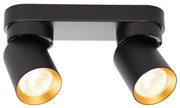 Lampa Sufitowa Andy 2xGU10 Czarny + Złoty, podwójny