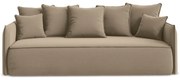 Jasnobrązowa aksamitna rozkładana/ze schowkiem sofa 225 cm Hula – Makamii