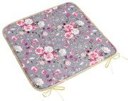 Bellatex Siedzisko Adela gładkie Kwiaty róży różowy, 40 x 40 cm