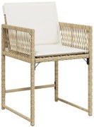 Beżowy zestaw krzeseł ogrodowych z poduszkami 4 szt. S5-S68