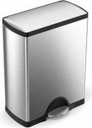Simplehuman Prostokątny kosz na śmieci z pedałem, 46 l, stal