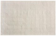 Dywan z wypukłym abstrakcyjnym wzorem ręcznie tuftowany 100% wełny - 160 x 230 cm - Kość słoniowa - LISANDRA
