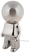 Lampa stołowa LED ze ściemniaczem w kolorze srebra ze szklanym kloszem (wysokość 27 cm) Ross – Leitmotiv