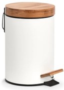 Kosz łazienkowy z metalu i bambusa, Ø 16,8 cm