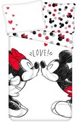 PrzytulneMieszkanie.pl PrzytulneMieszkanie.pl Dziecięca pościel MICKEY & MINNIE KISS biała Rozmiar pościeli: 70 x 90 cm | 140 x 200 cm