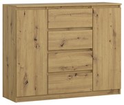 Komoda BASIC 2D4S – Dąb Artisan | 120x97x40 cm
