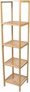 Regał bambusowy, 5 półek, kwadratowy 33 x 33 x 146 cm.