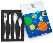 Sztućce dla dzieci ze stali nierdzewnej w kolorze srebra 4 szt. Space – Zilverstad