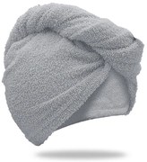 Szybkoschnący turban do włosów frotte jasnoszary, 100% bawełna