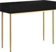 Toaletka Nicole 100 cm z szufladami - czarny mat / złote nóżki