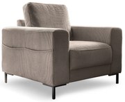 Brązowy sztruksowy fotel Lofty Lilly – Miuform