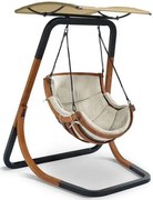 Beżowy fotel wiszący z daszkiem B2-D54