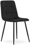 Zestaw czarnych krzeseł aksamitnych 4 szt. R7-W23