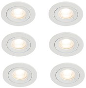 Zestaw 6 okrągłych podtynkowych reflektorów LED biały GU10 50 mm IP44 - Xena Nowoczesny Oswietlenie wewnetrzne